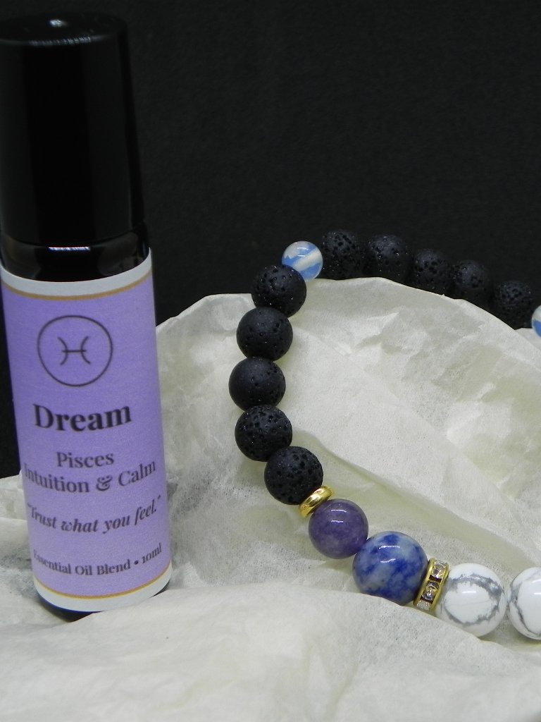 Pisces “Dream” | Crystal Energetic Bracelet | Essential Oil Blend | Activation